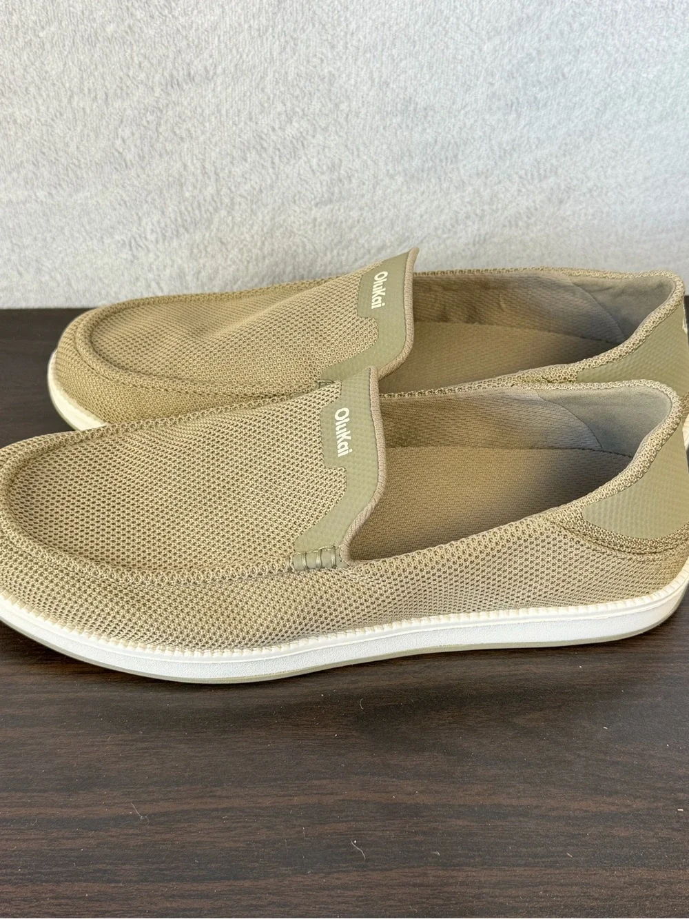 OluKai Kakaha Mesh Slip-On Shoes Tan Men’s Size 13
